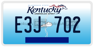 E3J702  license plate in KY