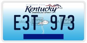 E3T973  license plate in KY
