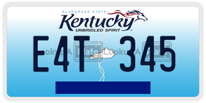 E4T345  license plate in KY