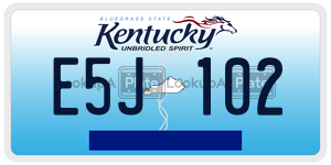 E5J102  license plate in KY