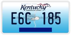 E6C185  license plate in KY
