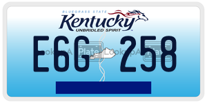 E6G258  license plate in KY