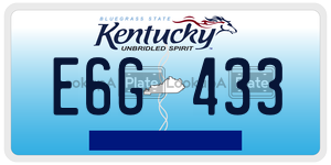 E6G433  license plate in KY