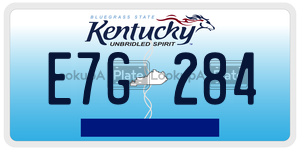E7G284  license plate in KY