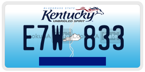 E7W833  license plate in KY