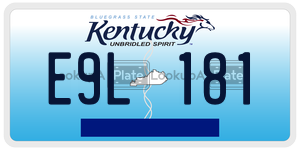 E9L181  license plate in KY