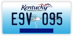 E9V095  license plate in KY