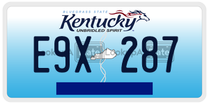 E9X287  license plate in KY