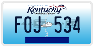 F0J534  license plate in KY