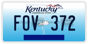 F0V372  license plate in KY