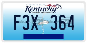 F3X364 license plate in Kentucky
