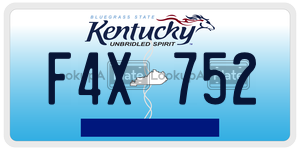 F4X752  license plate in KY