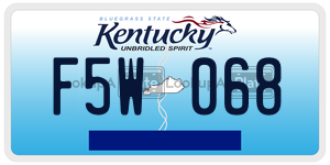 F5W068  license plate in KY