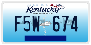 F5W674  license plate in KY