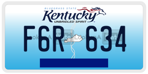 F6R634  license plate in KY