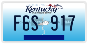 F6S917  license plate in KY