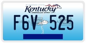 F6V525  license plate in KY