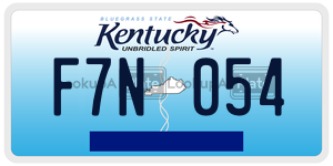 F7N054  license plate in KY