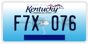F7X076  license plate in KY