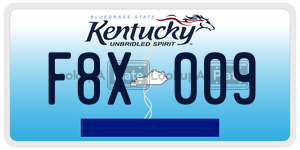 F8X009 license plate in Kentucky