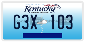 G3X103  license plate in KY