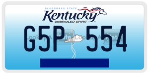 G5P554  license plate in KY
