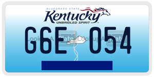 G6E054  license plate in KY