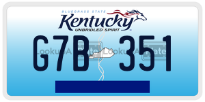 G7B351 license plate in Kentucky