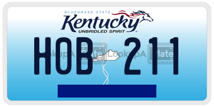 H0B211  license plate in KY
