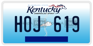 H0J619  license plate in KY