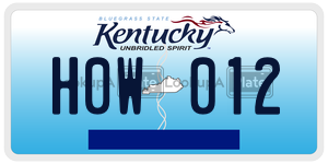 H0W012 license plate in Kentucky