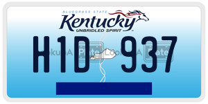 H1D937  license plate in KY