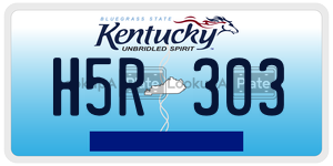 H5R303  license plate in KY