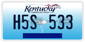 H5S533  license plate in KY