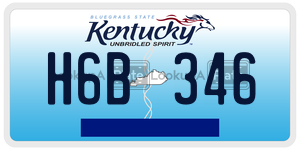 H6B346  license plate in KY