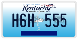 H6H555  license plate in KY