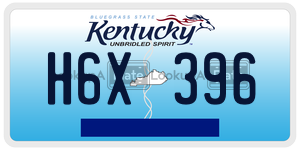 H6X396  license plate in KY