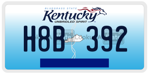 H8B392 license plate in Kentucky