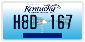 H8D167  license plate in KY