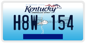 H8W154  license plate in KY