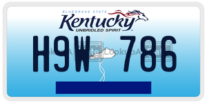 H9W786  license plate in KY