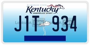 J1T934  license plate in KY