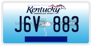 J6V883  license plate in KY