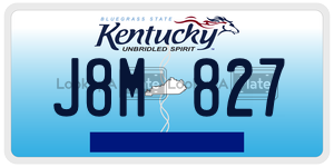 J8M827  license plate in KY