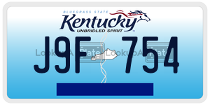 J9F754 license plate in Kentucky