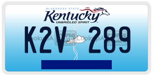 K2V289  license plate in KY