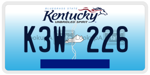 K3W226 license plate in Kentucky