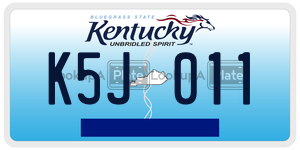 K5J011  license plate in KY