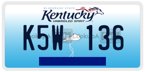K5W136  license plate in KY