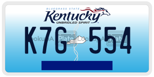 K7G554  license plate in KY
